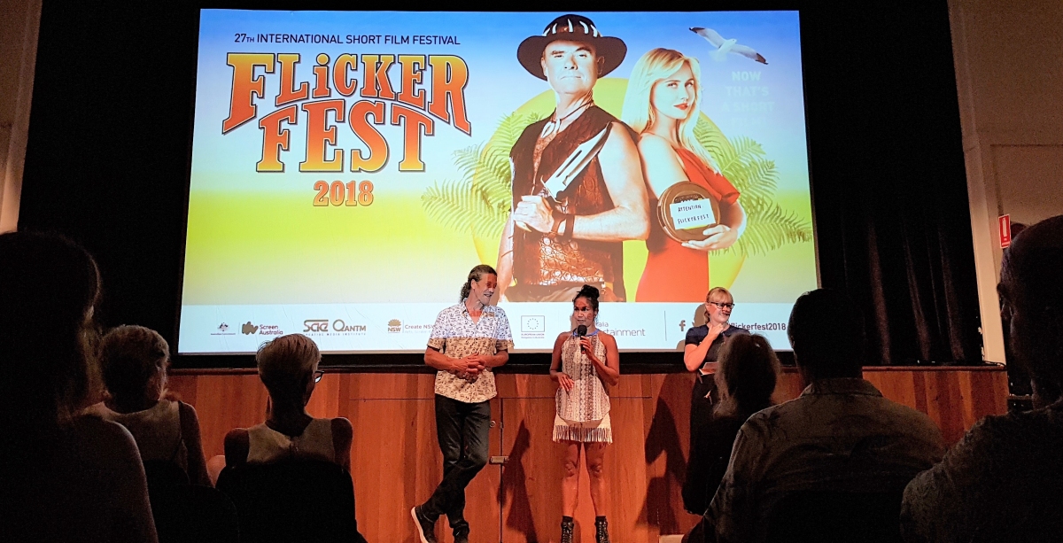 BAS & Mullum Flickerfest 2018 opening night Welcome To Country w Delta Kaye lg